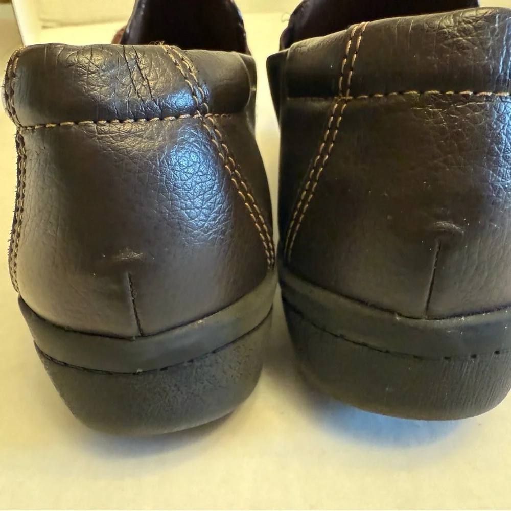 CLARKS CHEYN FAME PUMP LOFTERS DARK BROWN LEATHER 9.5
